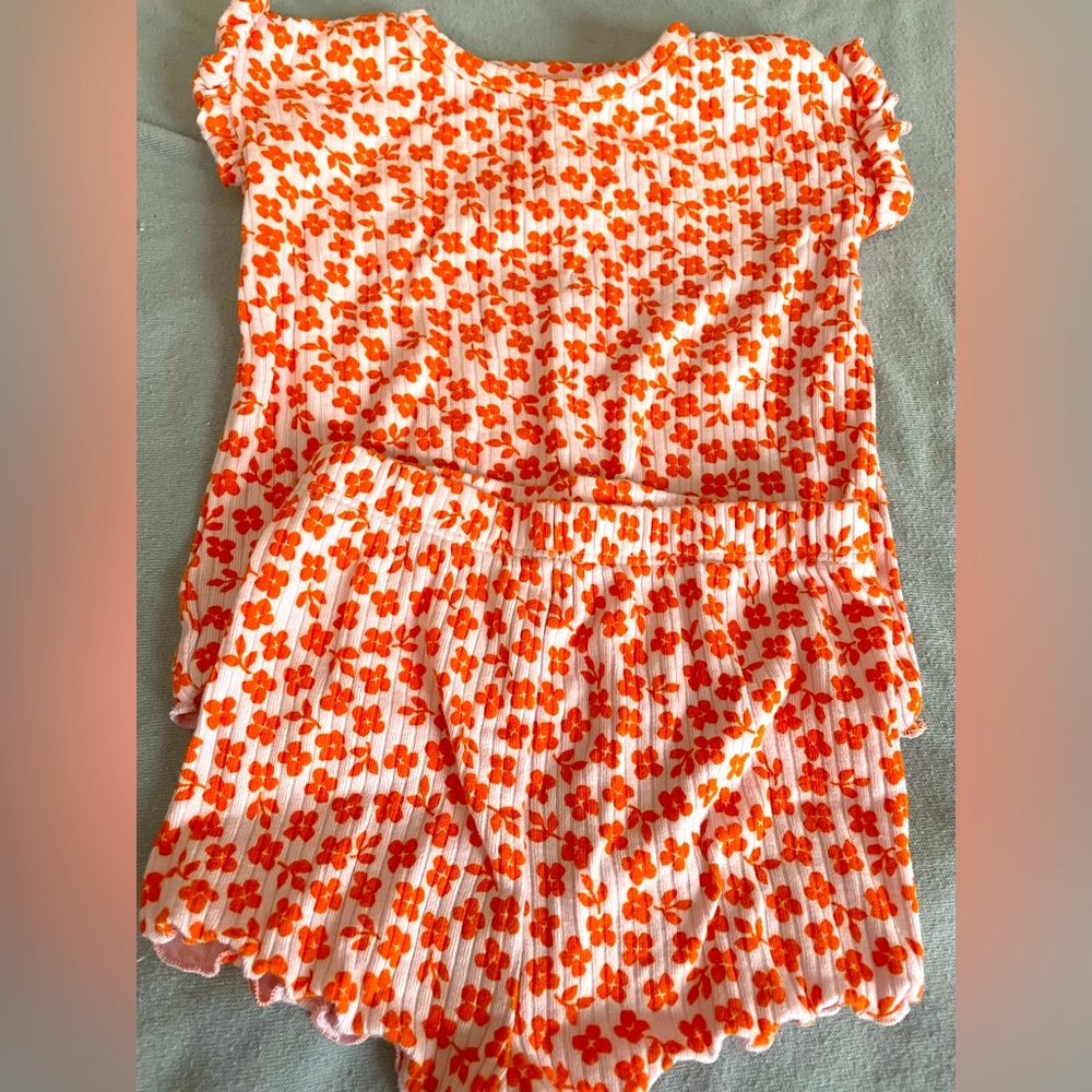 Cat & Jack Floral ribbed shirt & short set